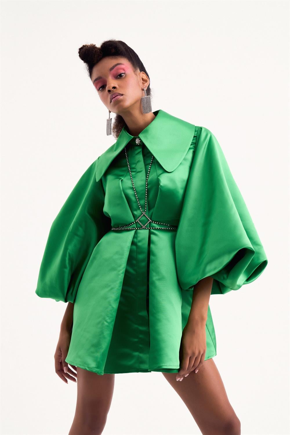  Rosalie Green Saten Elbise
