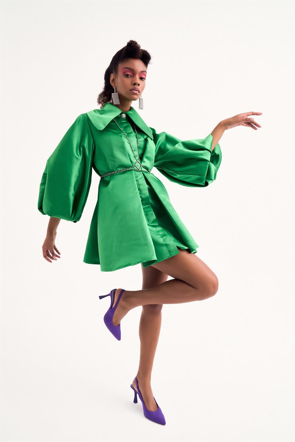  Rosalie Green Saten Elbise