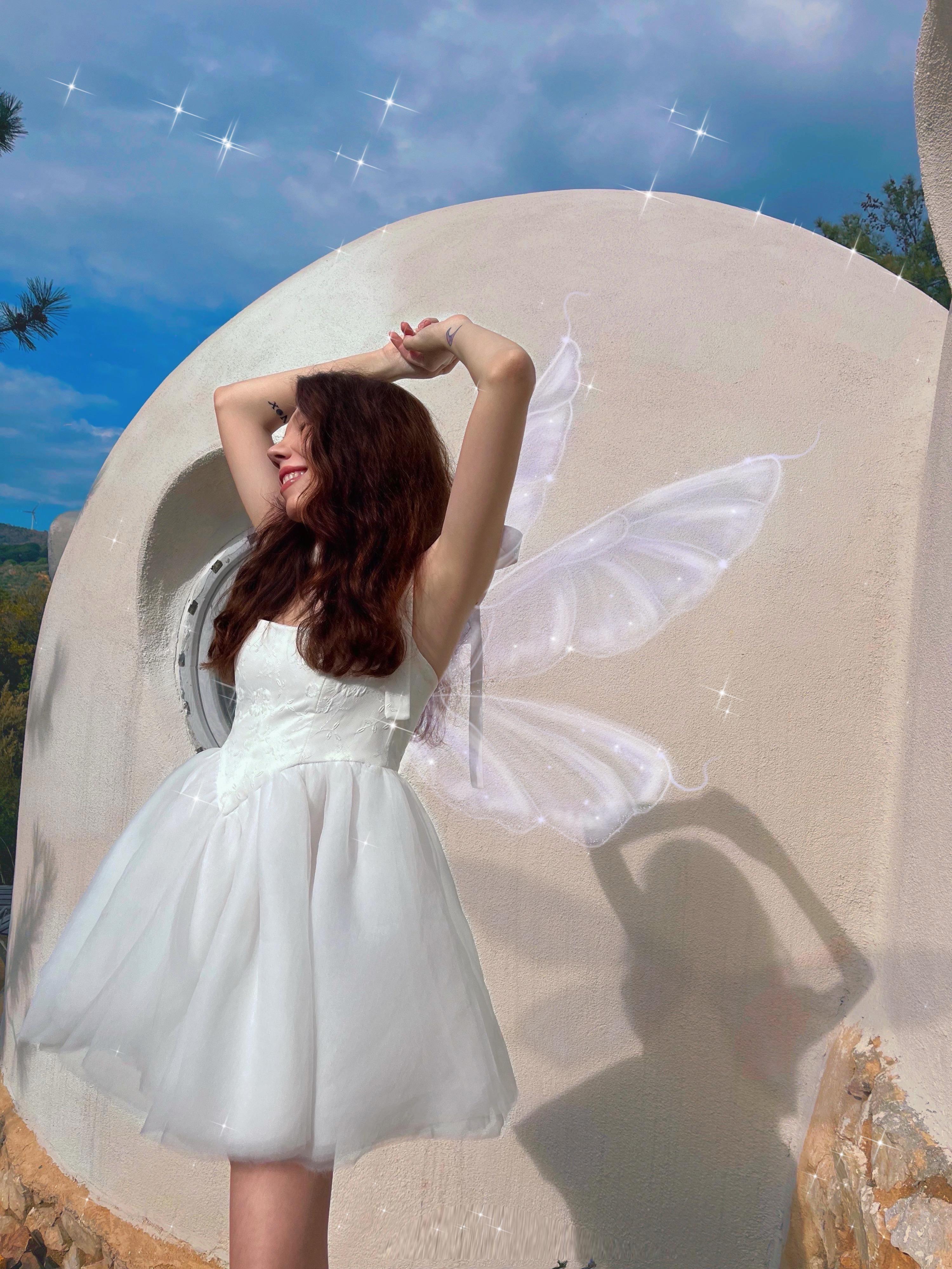  Tinker Bell Fluffy Dress White