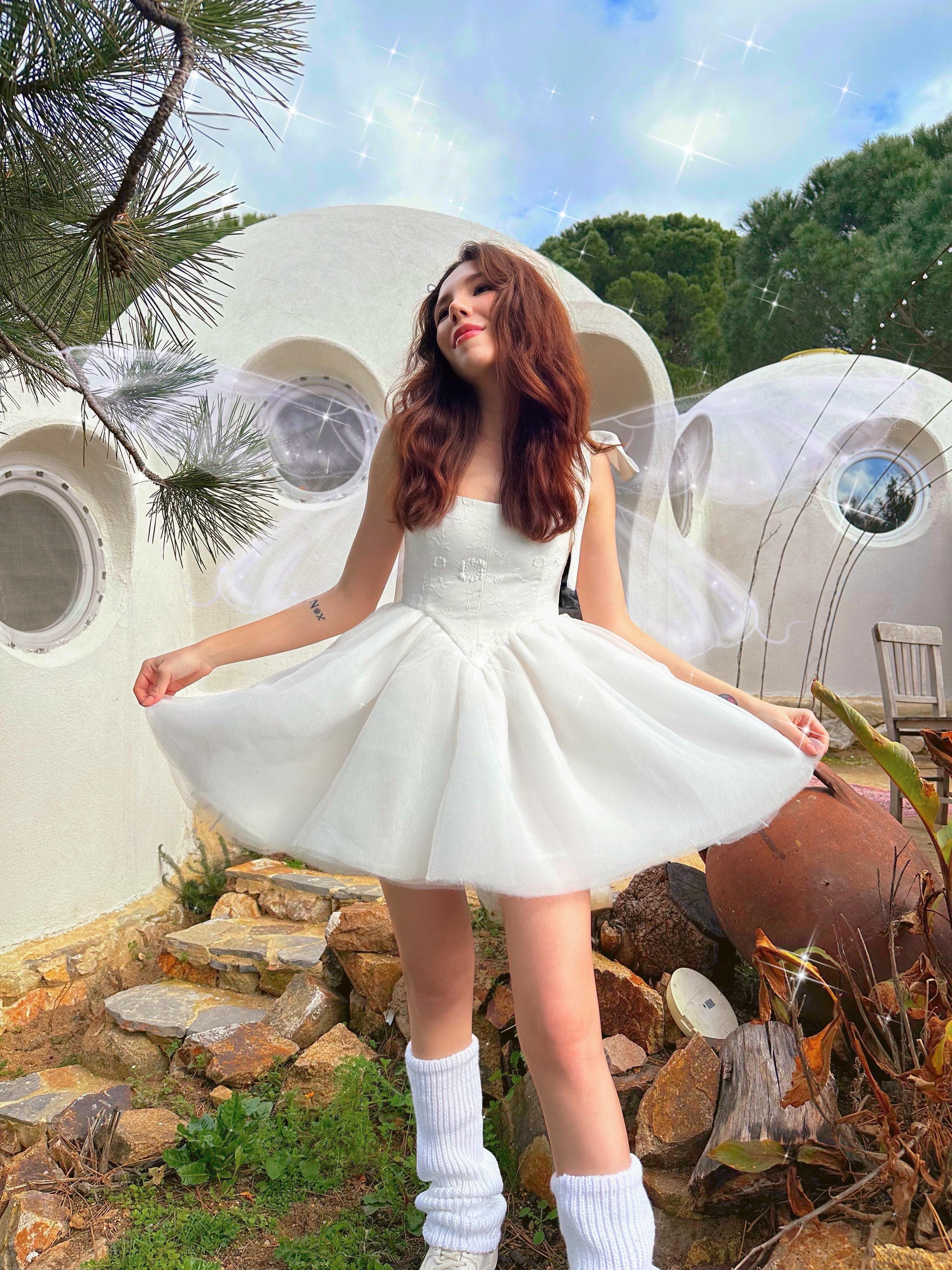  Tinker Bell Fluffy Dress White