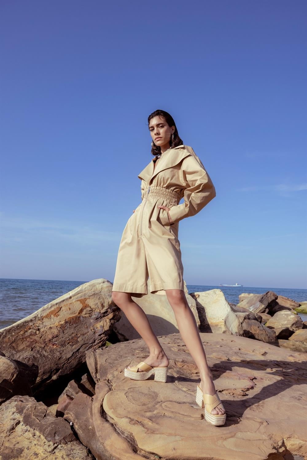 Helios Camel Cotton Overalls