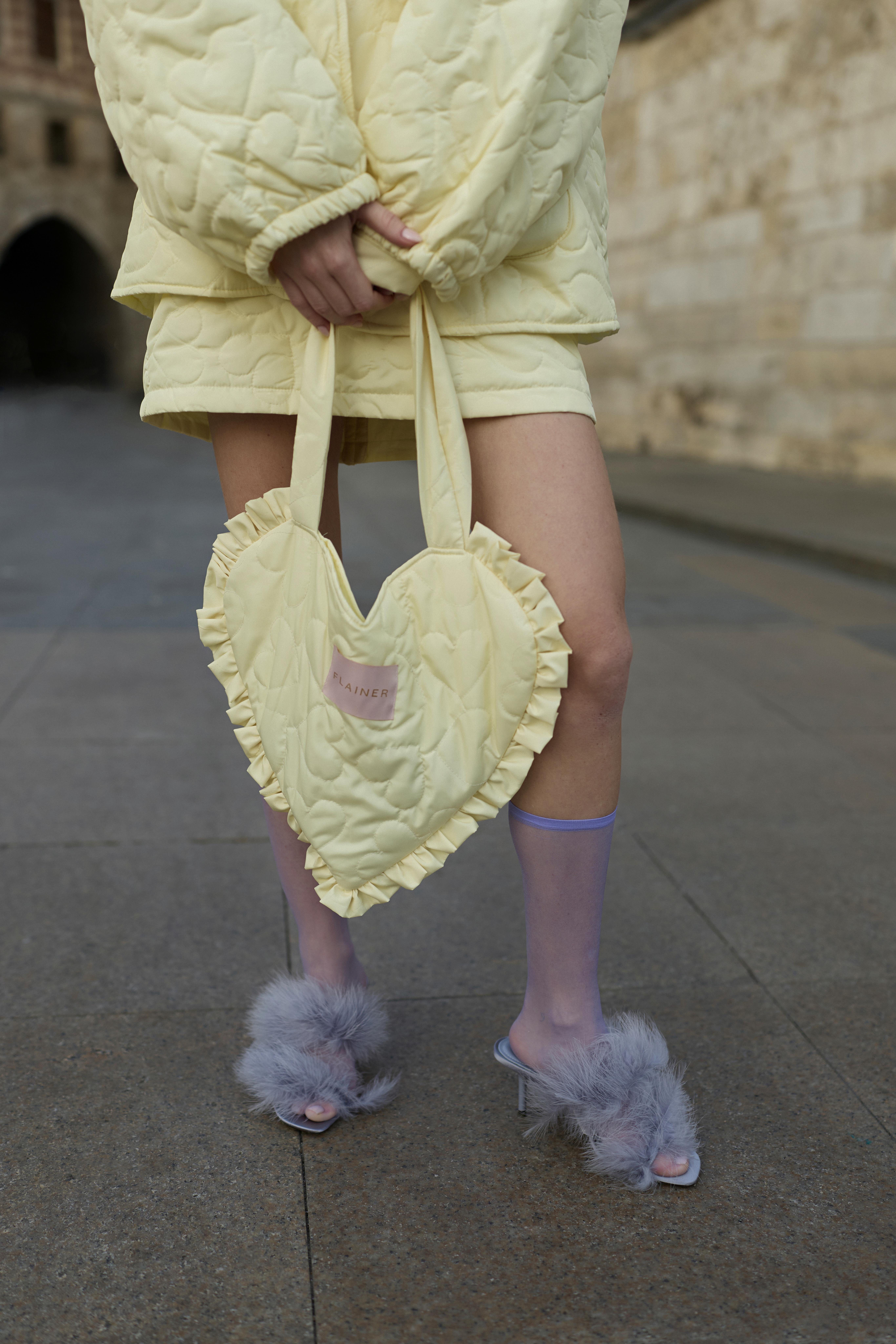 Primrose Blush Heart Puff Bag