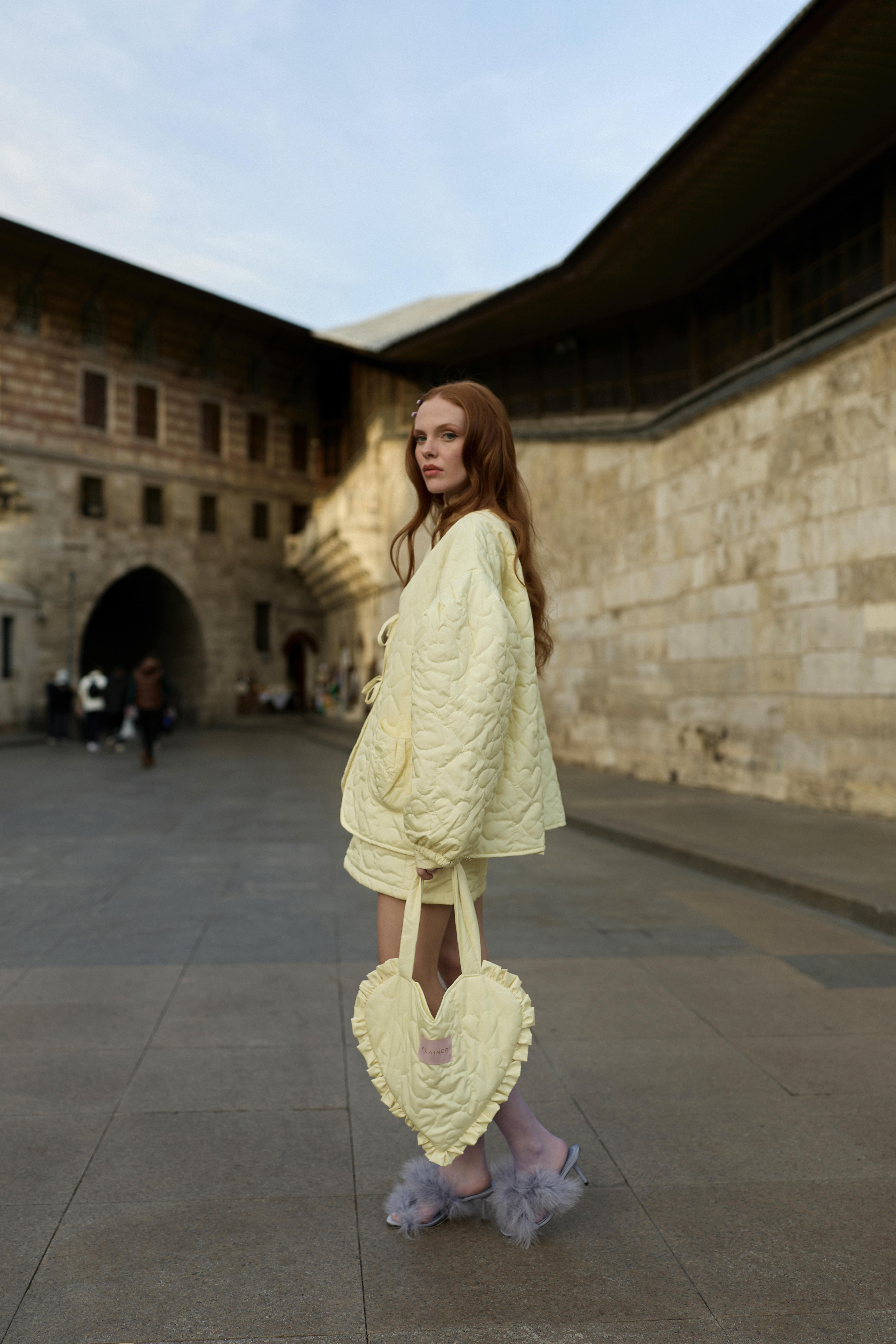 Primrose Blush Heart Puff Bag