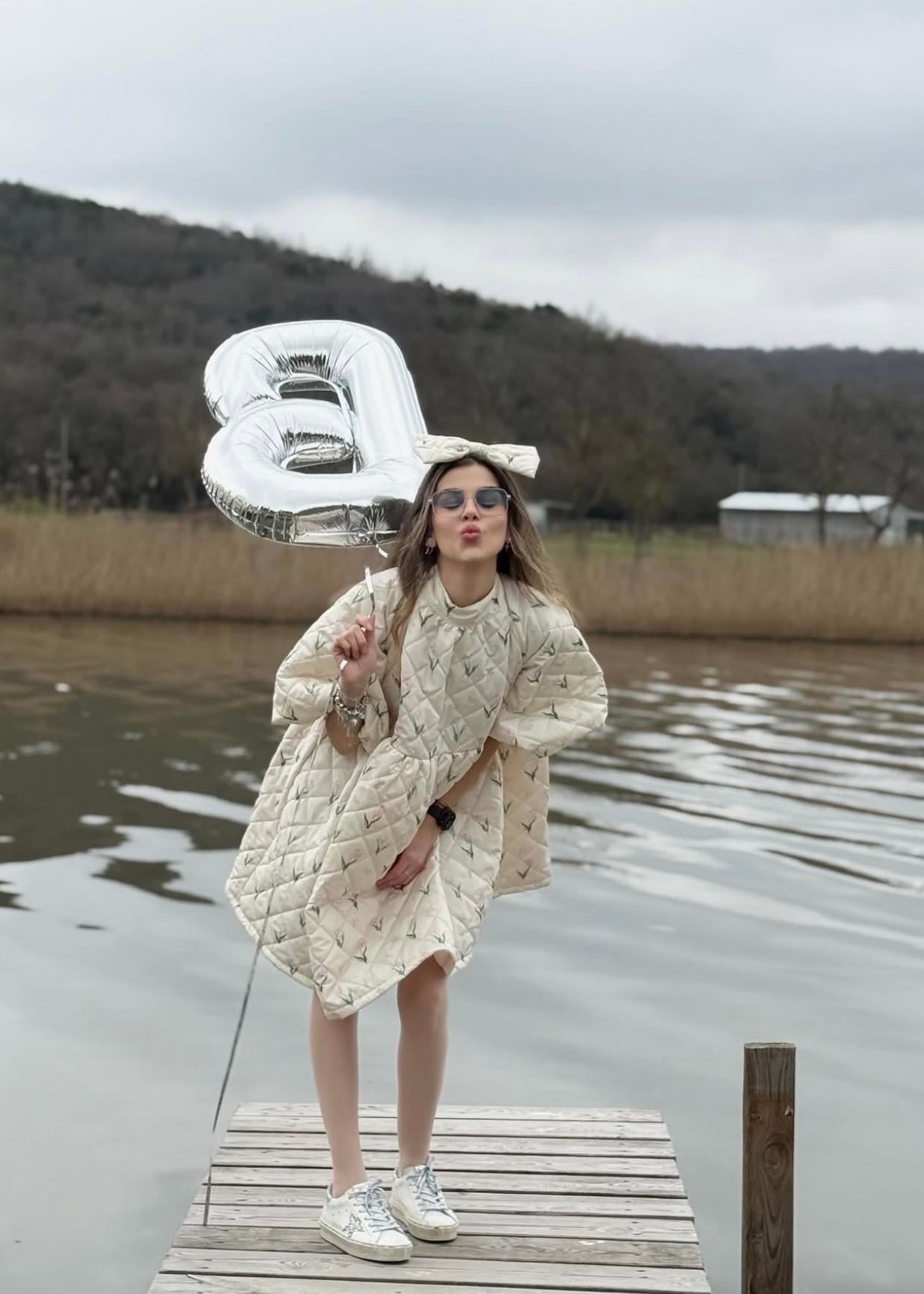 Tulip Jam Puff Robalı Elbise 