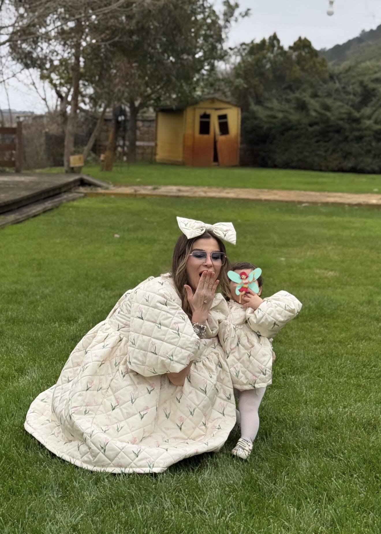 Tulip Jam Puff Robalı Elbise 