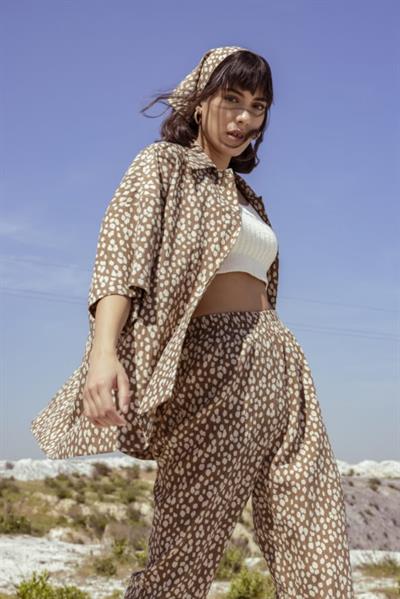 Eos Patterned Wrinkled Tencel Trousers