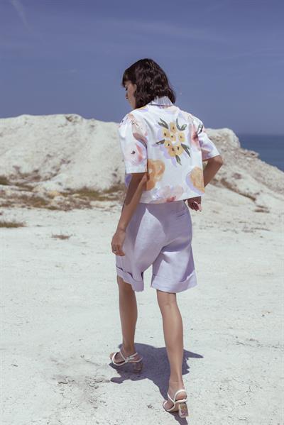 Flora Agraf Kapama Gömlek Çiçek Desen