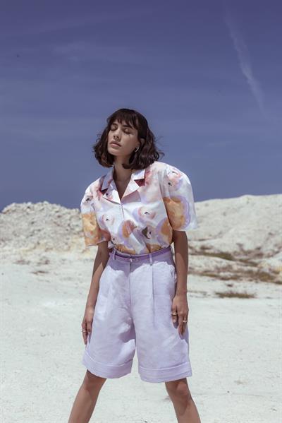 Flora Agraf Kapama Gömlek Çiçek Desen