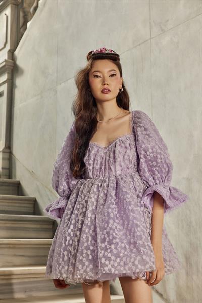 Lavender Soup Embroidered Dress
