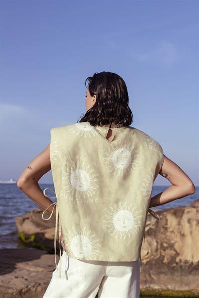 Olwen Keten Yandan Bağlamalı Bluz