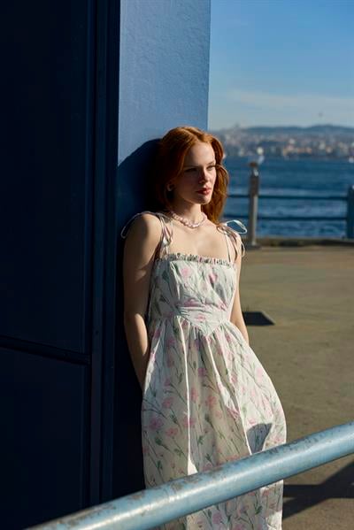 Pink Meadow Breeze Korseli Elbise