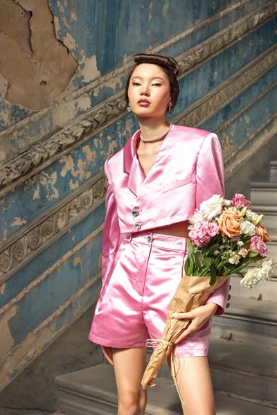 Raspberry Kalp Cepli Saten Şort