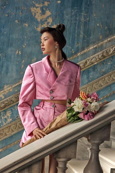 Raspberry Kalp Cepli Saten Şort