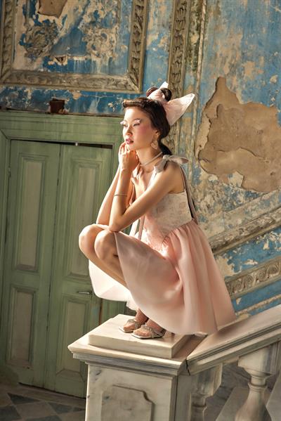 Tinker Bell Kabarık Elbise Pudra