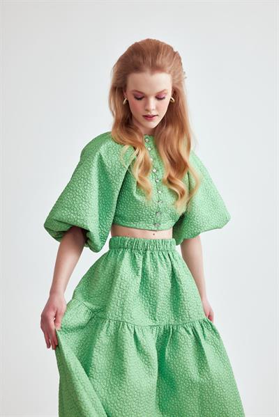 Vanessa Puff Taş Düğmeli Bluz