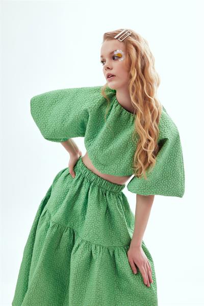 Vanessa Puff Taş Düğmeli Bluz