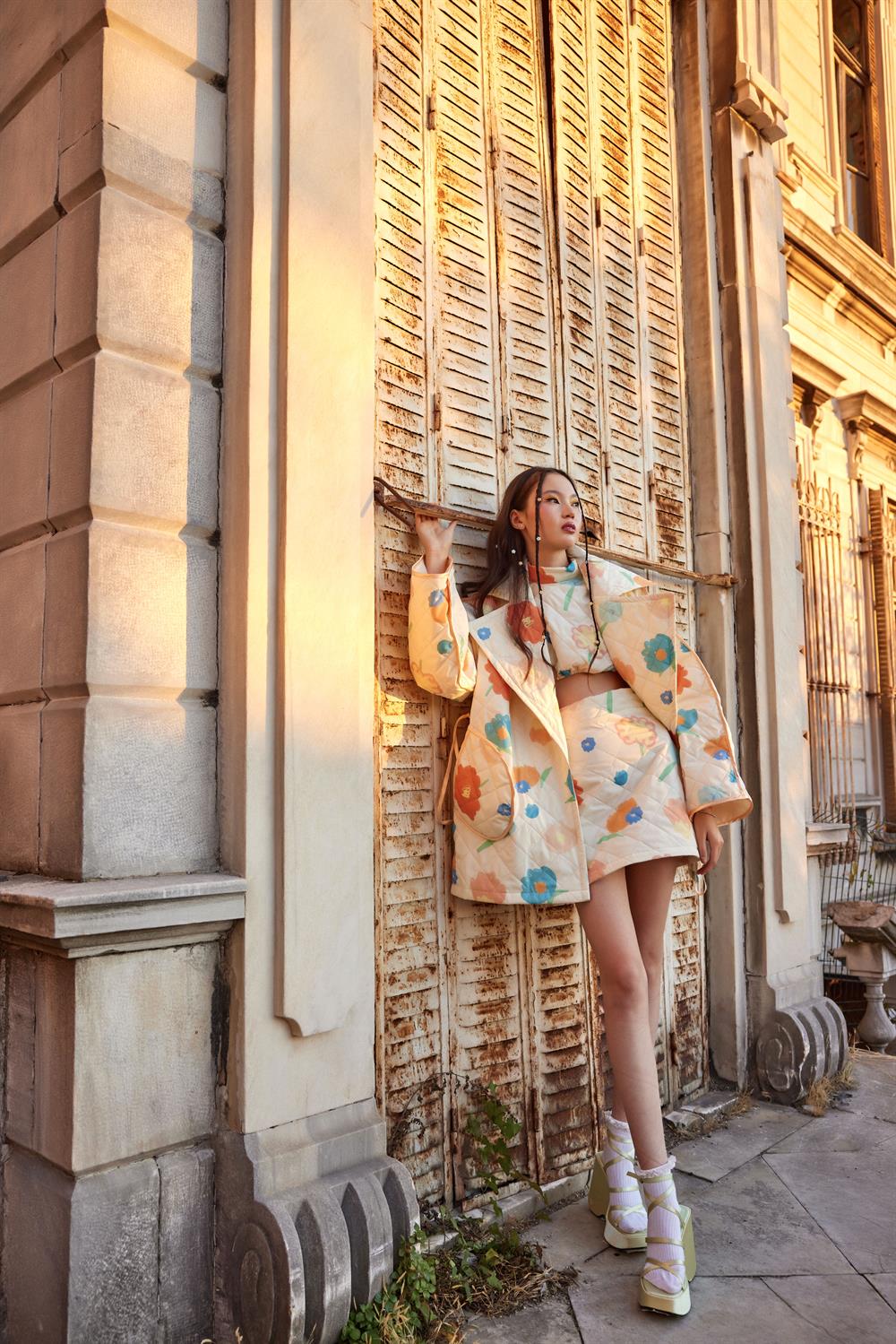 Flower Salad Slim Fluffy Jacket