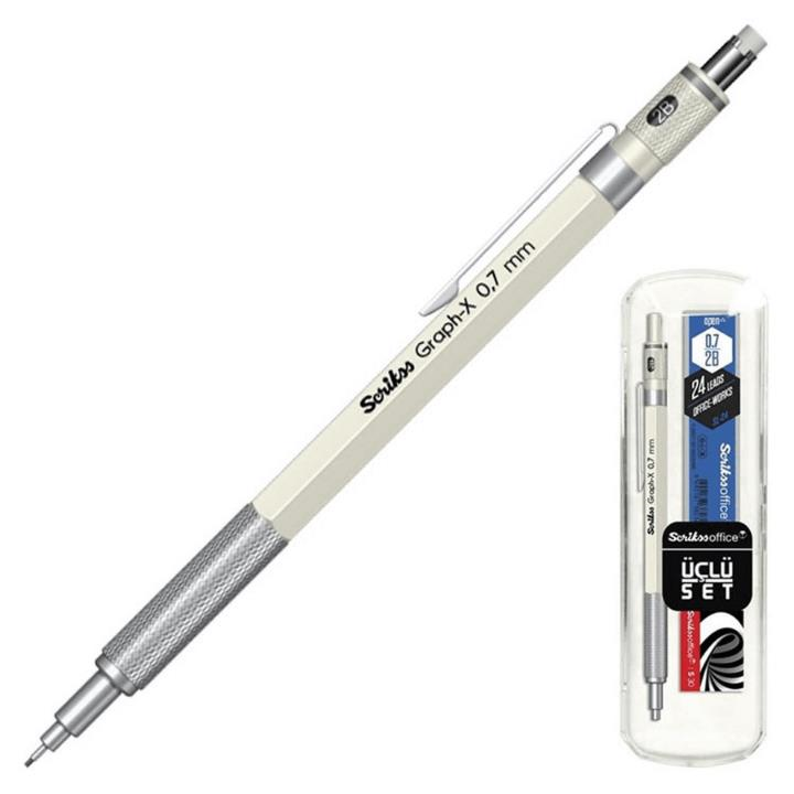 Scrikss T00SBCCGRX240A GRAPH-X 3Lü Set, Beyaz Kalem