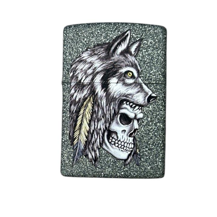 Zippo Wolf Skull Feather Desıgn 29863 (4-2) Çakmak