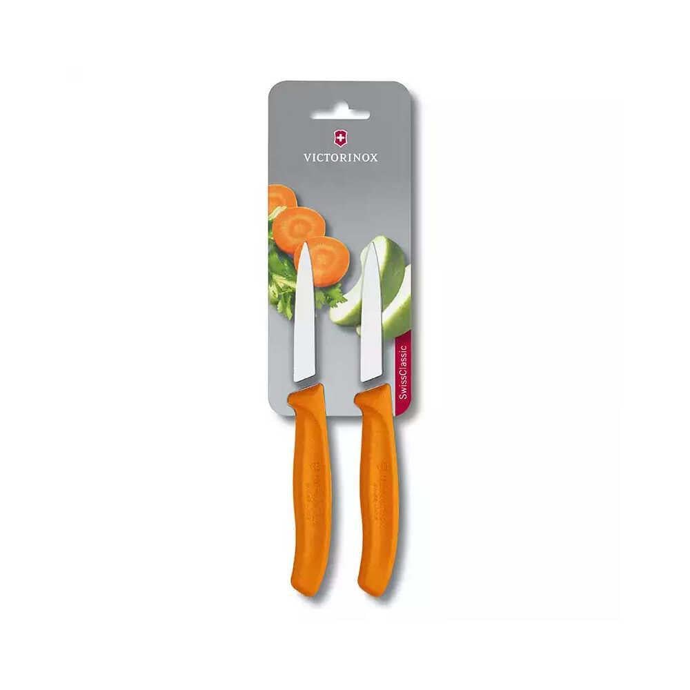 Victorinox  VT 6.7606.L119B Soyma Bıçağı,8Cm,Düz,Sc,Turuncu,2 Li Blister