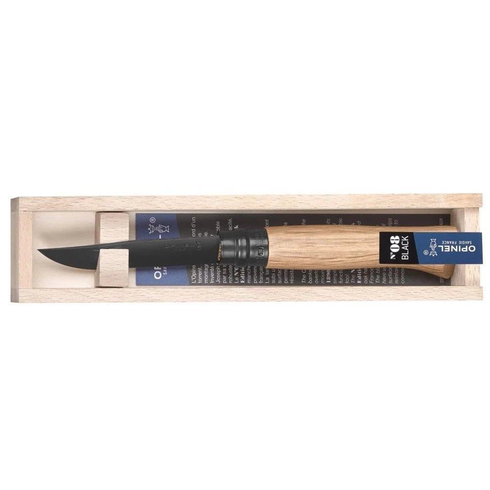 Opinel OP-002172 Inox Black Edition No 8 Meşe Saplı Paslanmaz Çakı (Siyah)