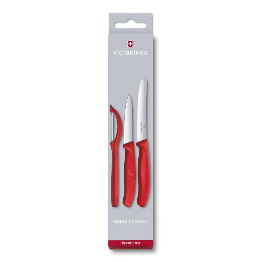 Victorinox VT 6.7111.31 Kırmızı Soyma Seti, 3 Parça