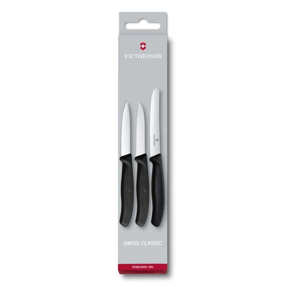 Victorinox VT 6.7113.3 Siyah Bıçak Seti, 3 Parça
