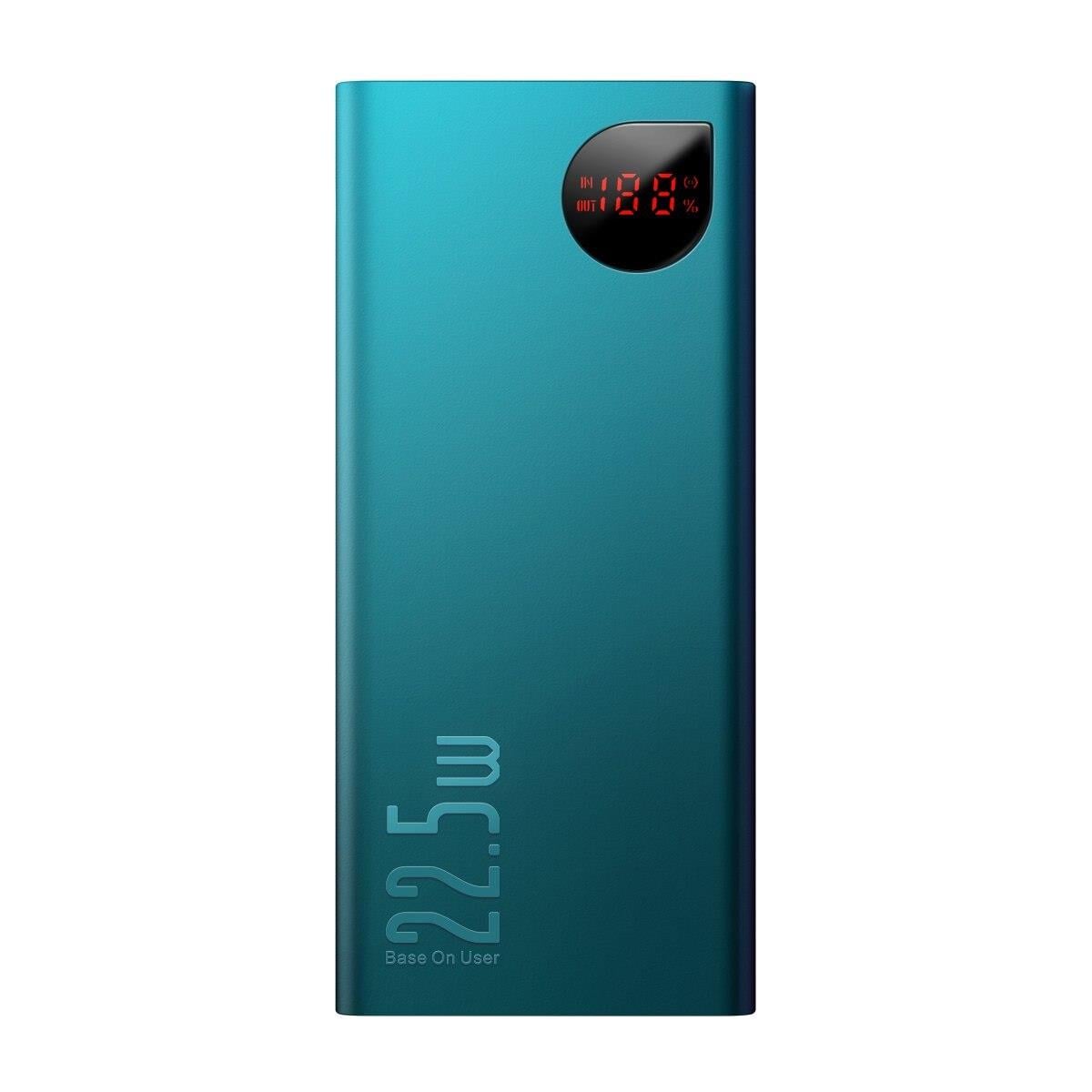 Baseus Adaman 10.000mAh Digital Display 22.5W 2xUSB + PD + QC.Powerbank-Yeşil