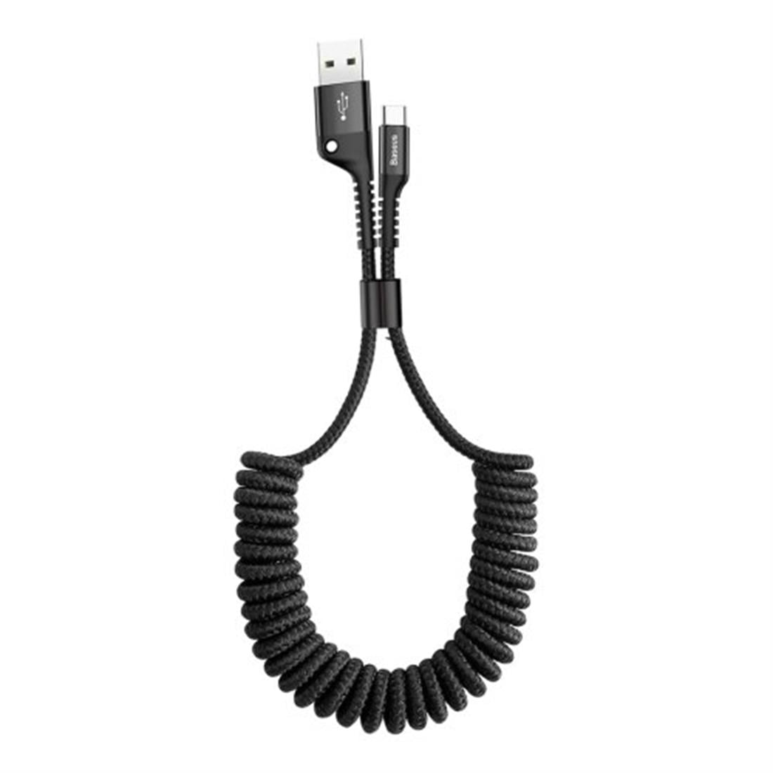 Baseus Fish-Eye Spring Type-C Kablo 2A. 1M.-Siyah