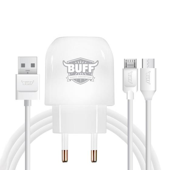 Buff Dual Wall Charger with Micro Usb Cable Set