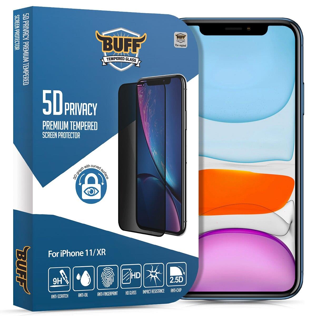 Buff iPhone 11/XR 5D Privacy Ekran Koruyucu