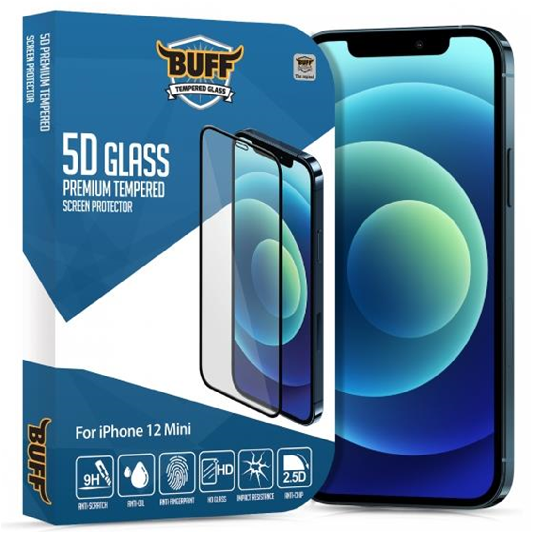 Buff İphone 12 Mini 5D Glass Ekran Koruyucu                                                                    