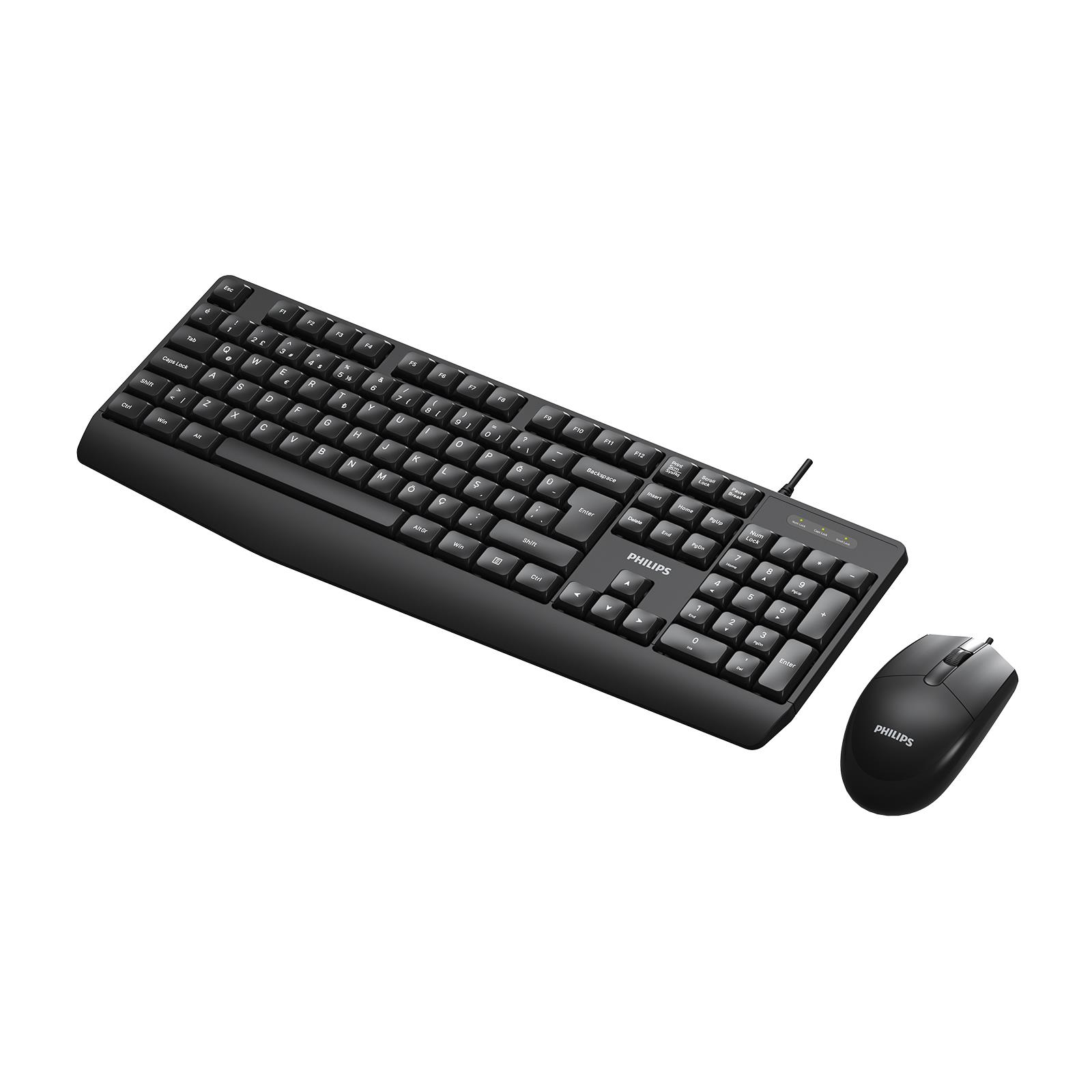 PHILIPS KABLOLU KLAVYE&MOUSE SET SPT6237B SİYAH