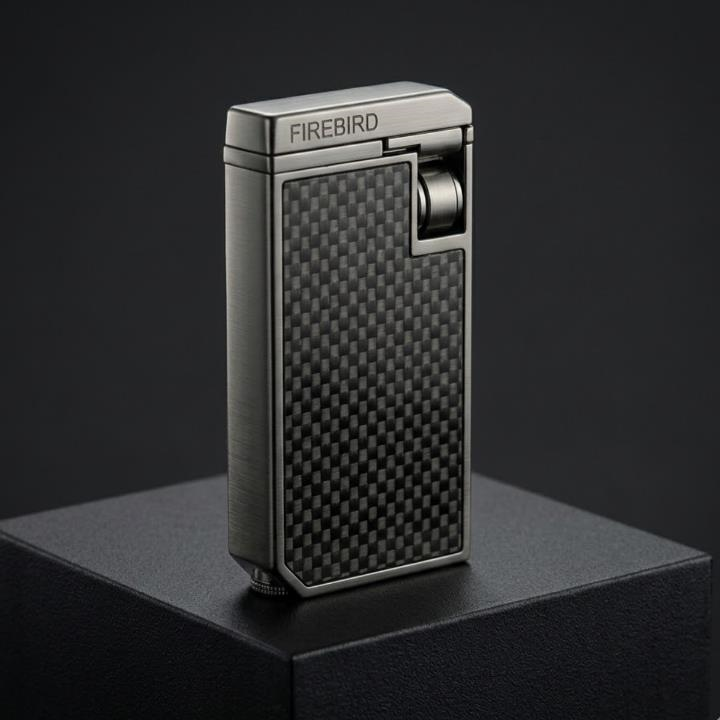 Firebird Çift Torch Pürmüz Karbon Desenli Gunmetal Puro Çakmağı