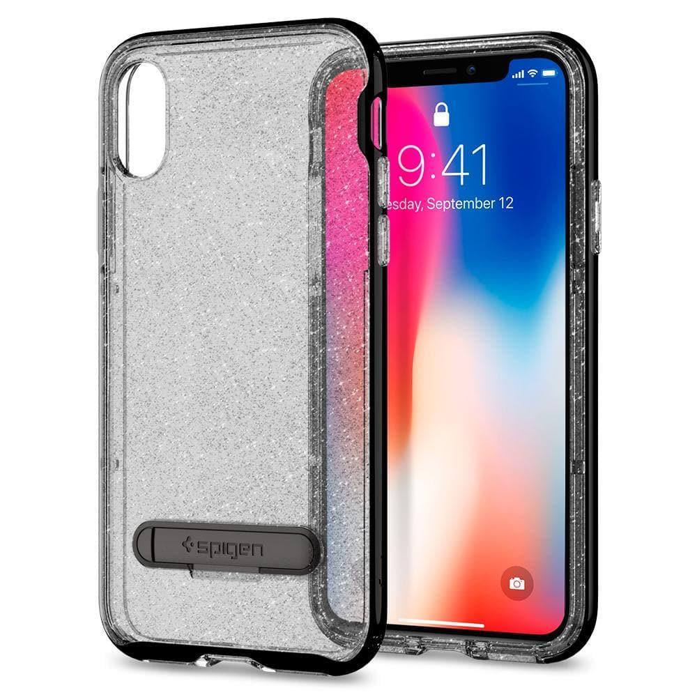 iPhone X Kılıf, Spigen Crystal Hybrid Glitter Space Quartz