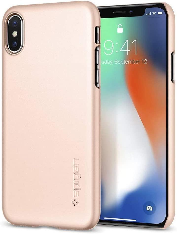iPhone X Kılıf, Spigen Thin Fit Ultra İnce Blush Gold