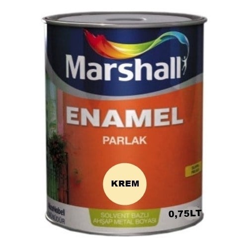 Marshall Enamel Parlak Sentetik Yağlı Boya 0,75 Lt Krem