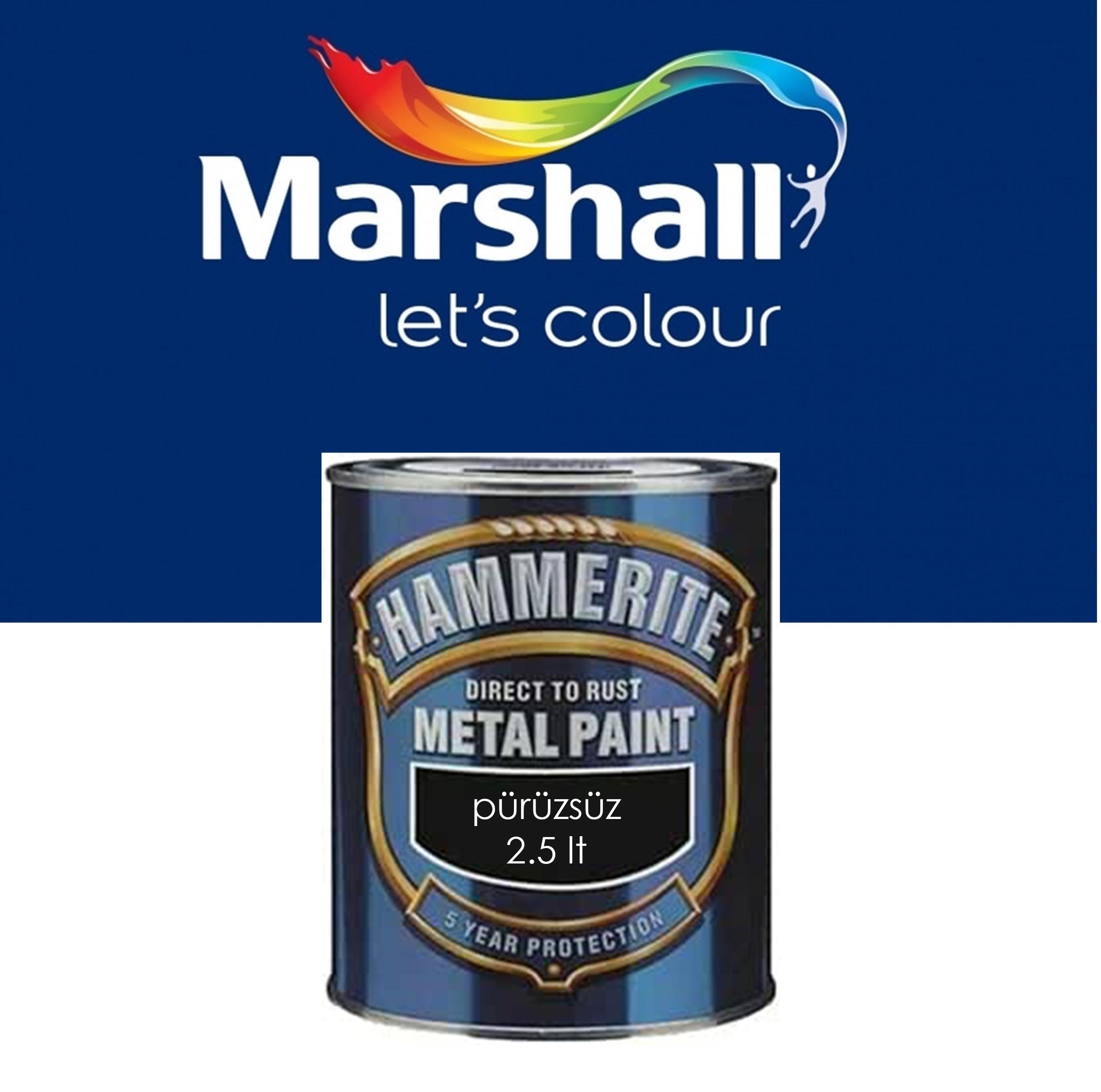 MARSHALL HAMMERİTE DÜZ PÜRÜZSÜZ TİP METAL BOYALARI 2.5 LT 3-3.5 KG