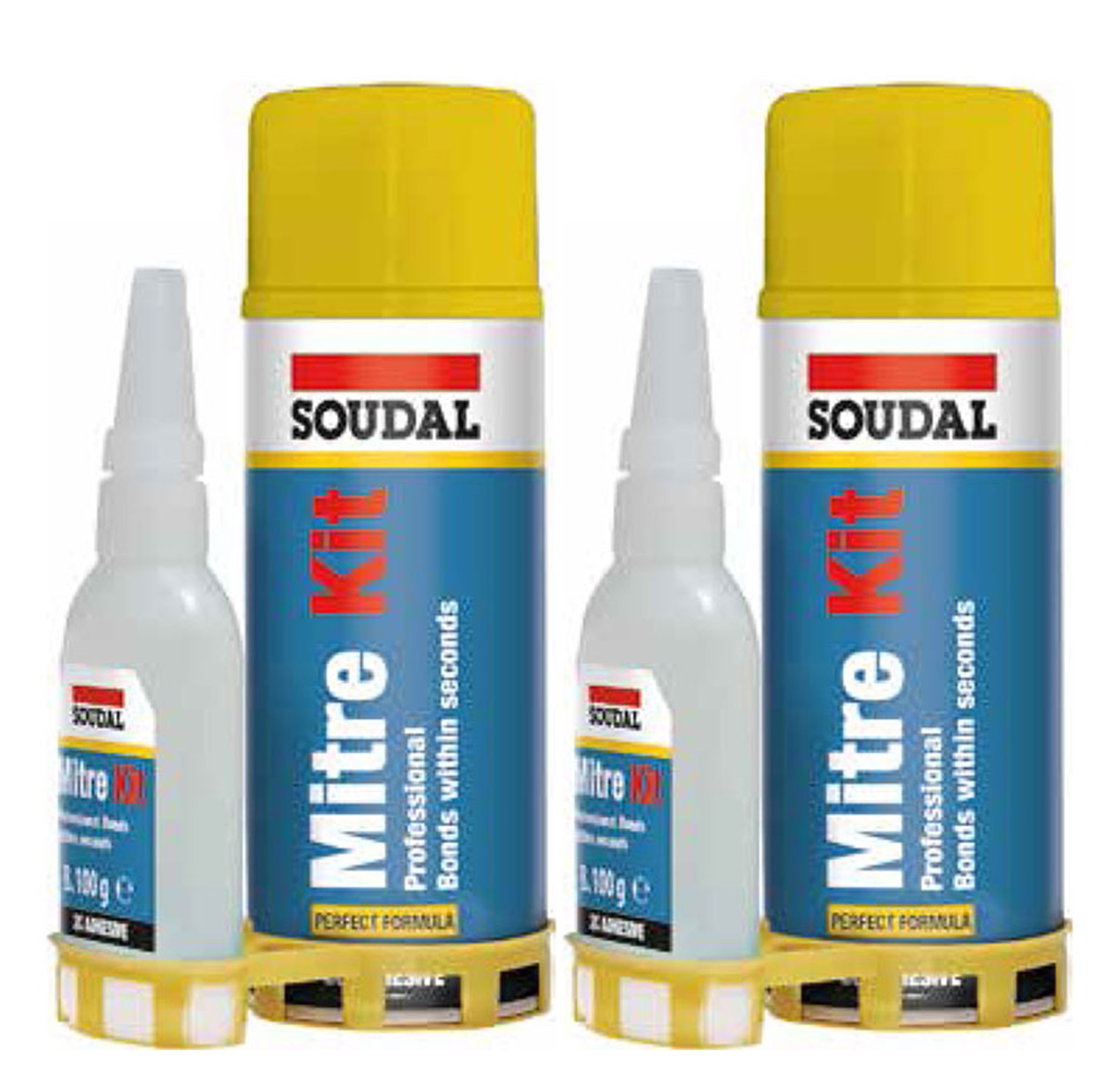 2 ADET SOUDAL MİTRE KİT HIZLI YAPIŞTIRICI 200ML SPREY 50GR JEL (ADHESİVE 2C YENİ AMBALAJ)