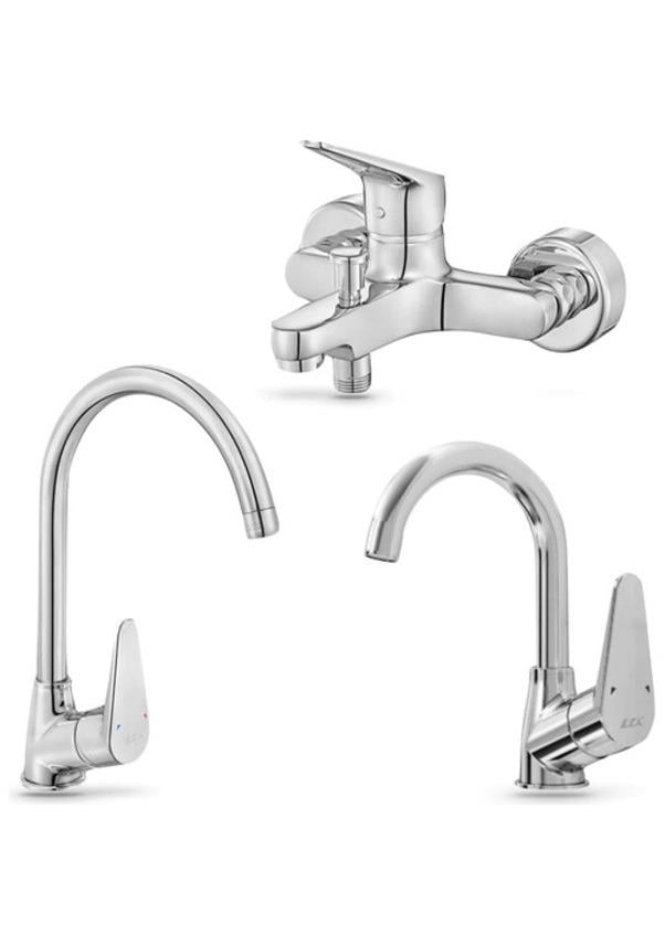 ECA SPYLOS 3LÜ SET BANYO LAVABO MUTFAK EVİYE BATARYASI 20 YIL GARANTİ