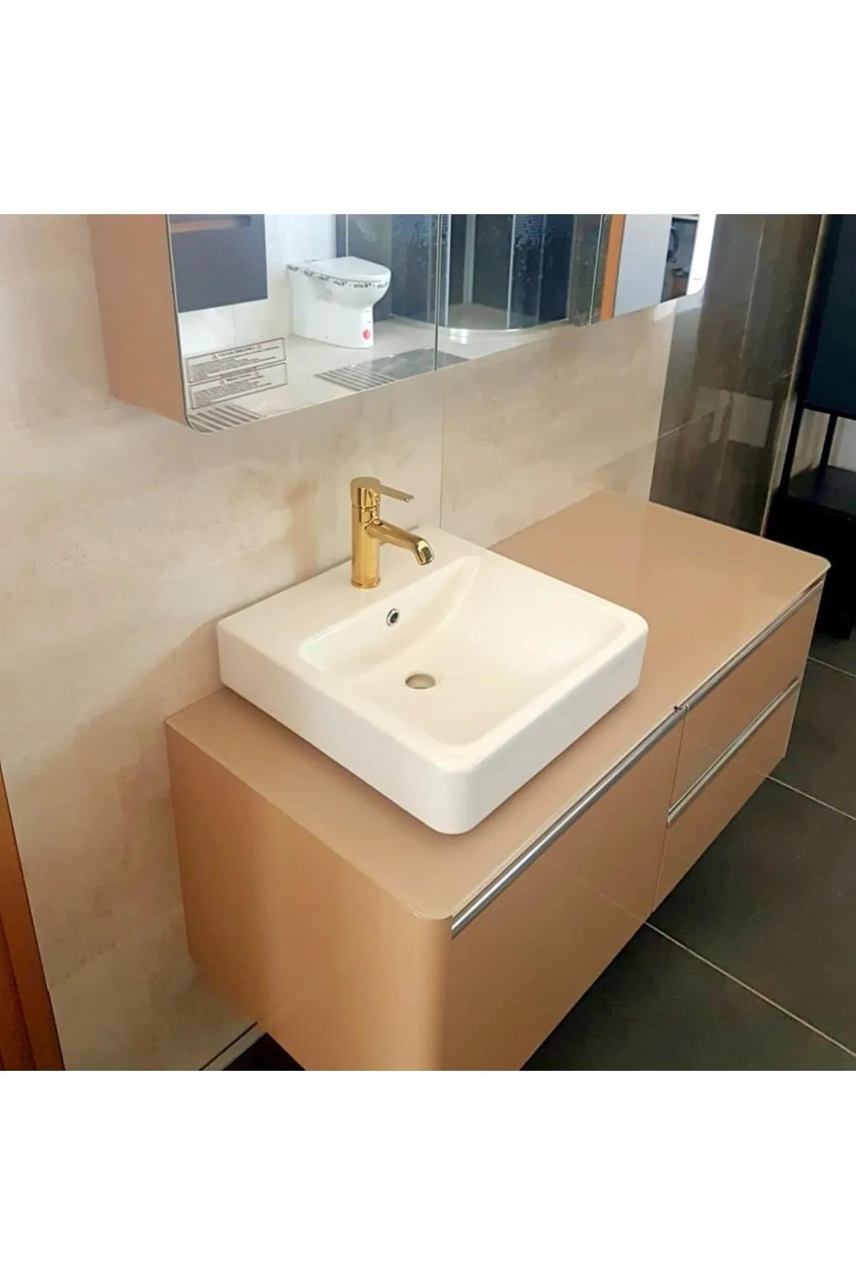 GÜRAL KARE MOBİLYA ÜSTÜ LAVABO 45x45 CM BATARYA DELİKLİ