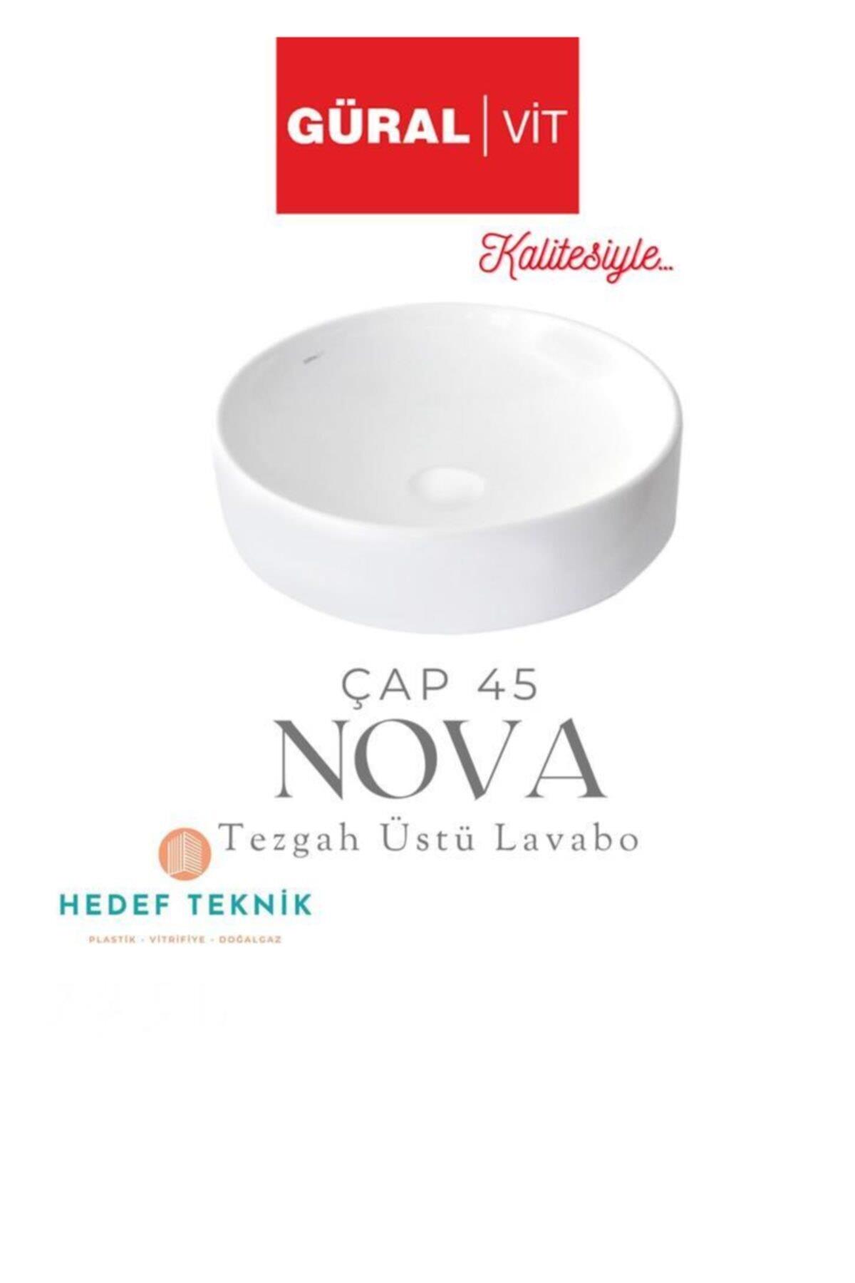GÜRAL NOVA BATARYA DELİKSİZ MOBİLYA ÜSTÜ LAVABO ÇAP 45 CM