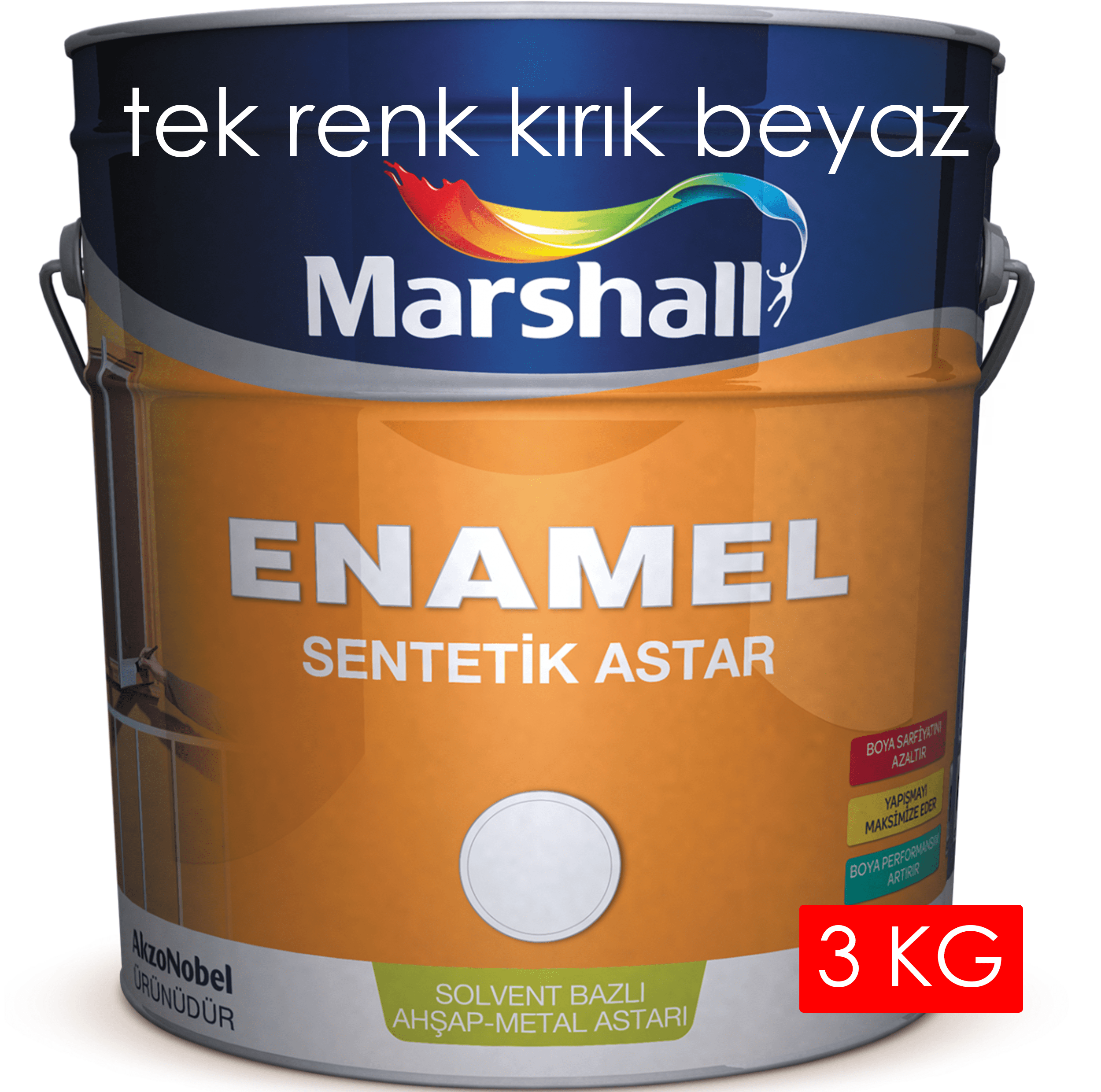 MARSHALL ENAMEL SENTETİK ASTAR  3KG KIRIK BEYAZ