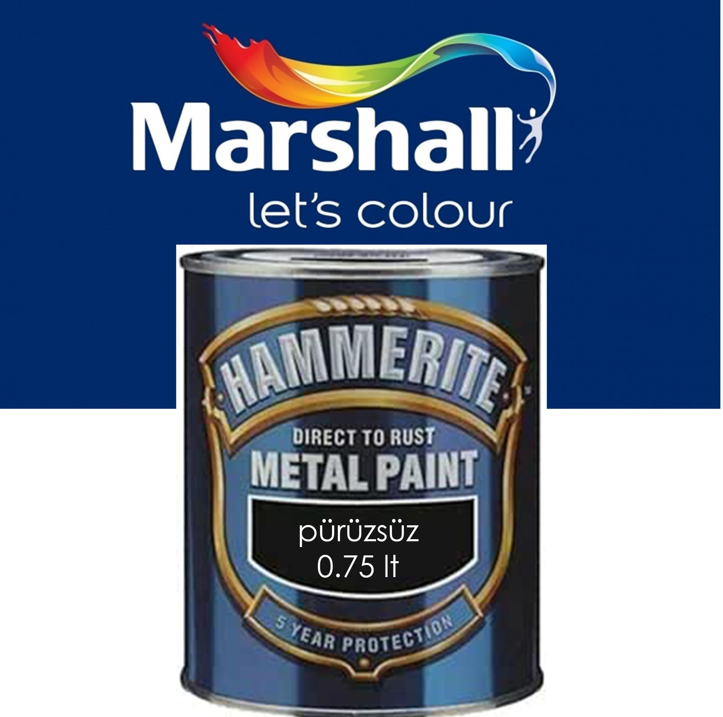MARSHALL HAMMERİTE DÜZ PÜRÜZSÜZ TİP METAL BOYALARI 0.75 LT 1 KG