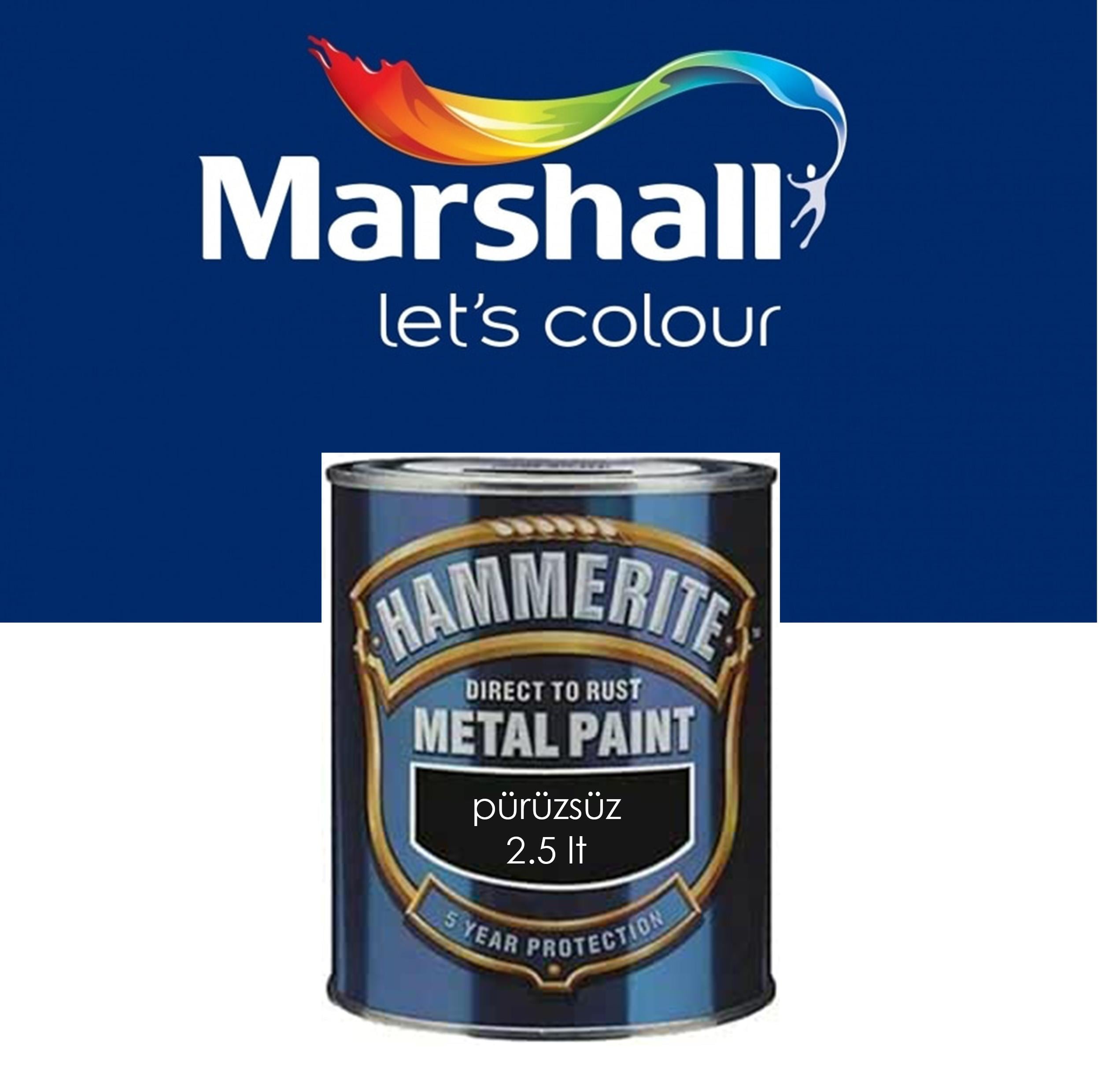 MARSHALL HAMMERİTE DÜZ PÜRÜZSÜZ TİP METAL BOYALARI 2.5 LT 3-3.5 KG