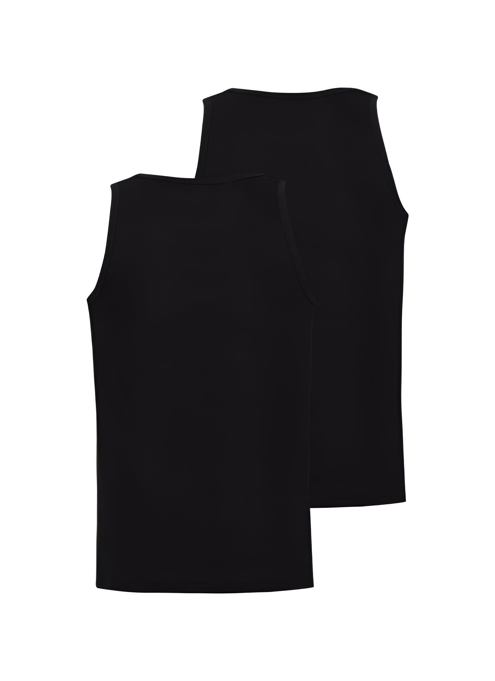 Blackspade Erkek Siyah Atlet 2li Paket Loose Fit 9225