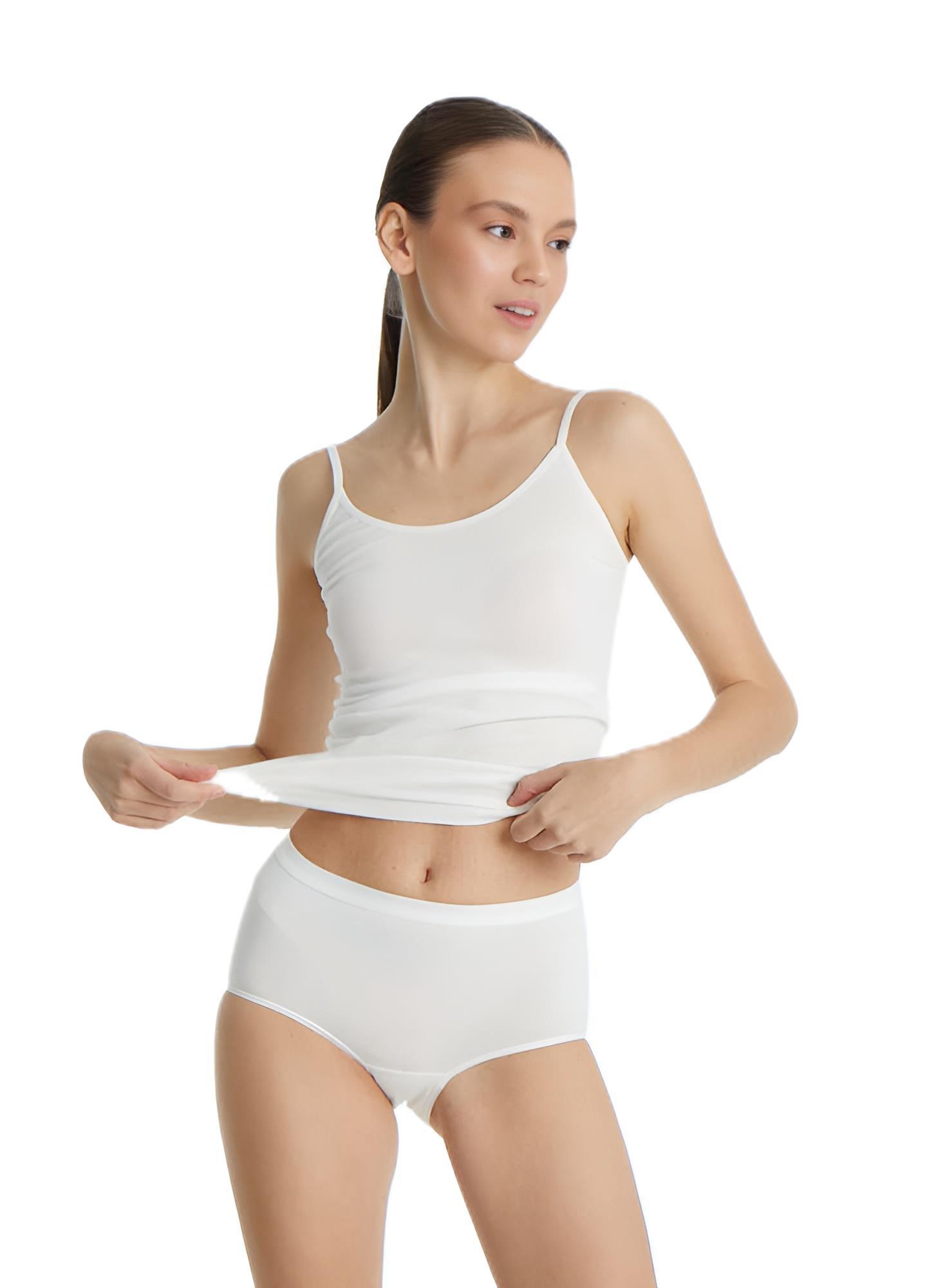 Blackspade Kadın Beyaz Yüksek Bel Slip Külot 1307