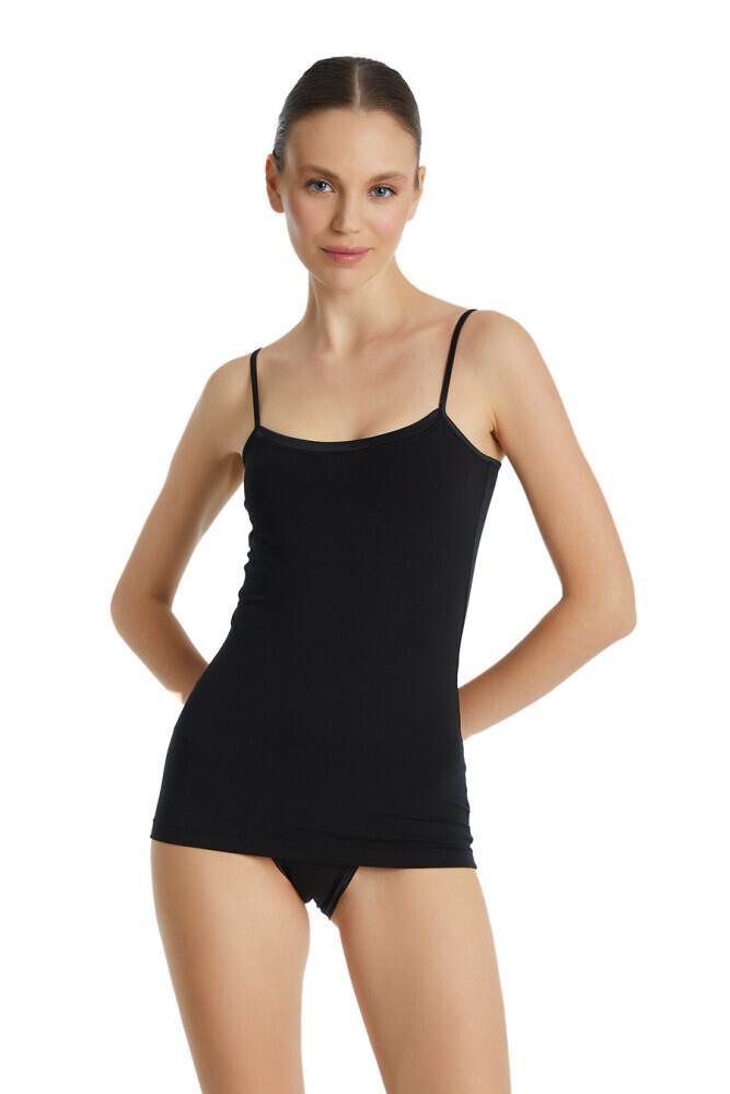 Blackspade Kadın Siyah Atlet Aura Satin 1404