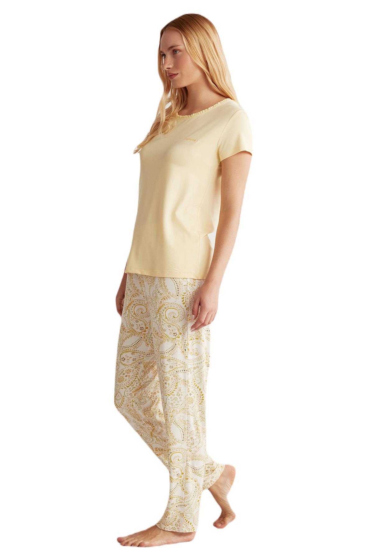 Catherines Kadın Sarı Pijama Takım 2508 