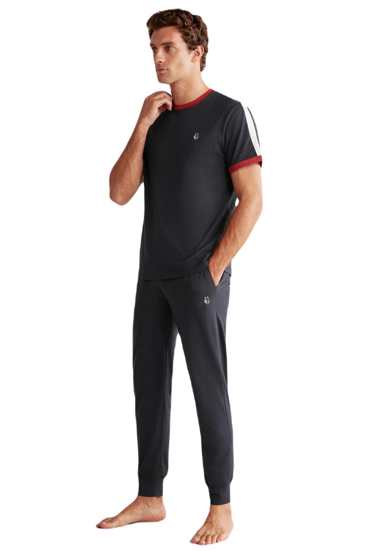 First Touch Erkek Lacivert Pijama Takımı 401